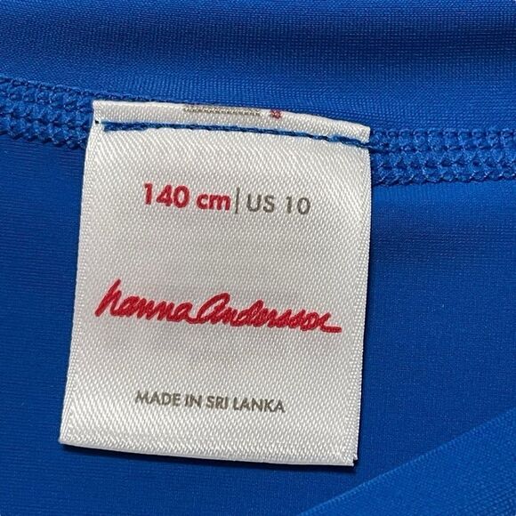 HANNA ANDERSSON Boy’s Short Sleeve Rash Guard Swim Shirt Blue 10 - Picture 2 of 4